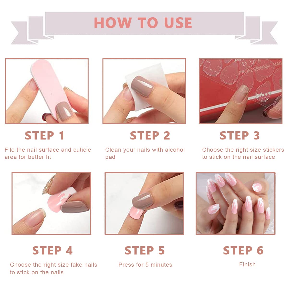 MAYCREATE 24 pcs French Fake Nails,Plum Pink Press-On Gel Nails,Full Cover Press On False Nails with Double Sided Adhesive Jelly Tabs,Nail Art MAYCREATE 24 pcs French Fake Nails,Plum Pink Press-On Gel Nails,Full Cover Press On False Nails with Double Sided Adhesive Jelly Tabs,Nail Art